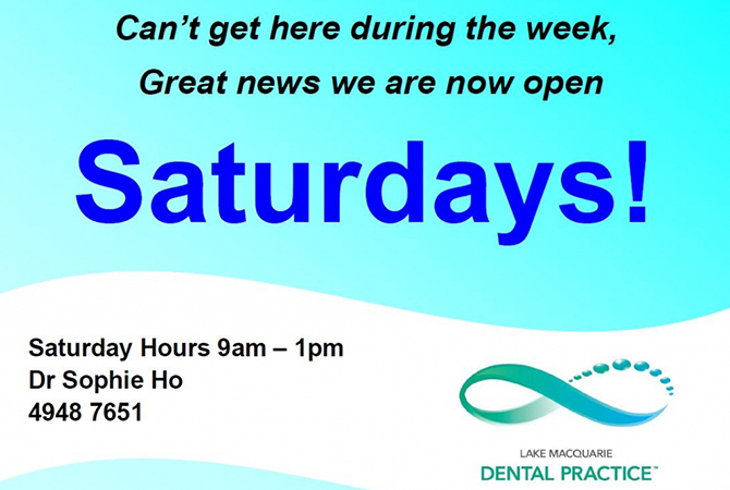 Saturday appointments now available